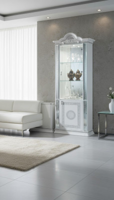 Vitrina de alta calidad Vitrinas Lujo Armario Madera Estilo italiano Muebles Vidrio Nuevo