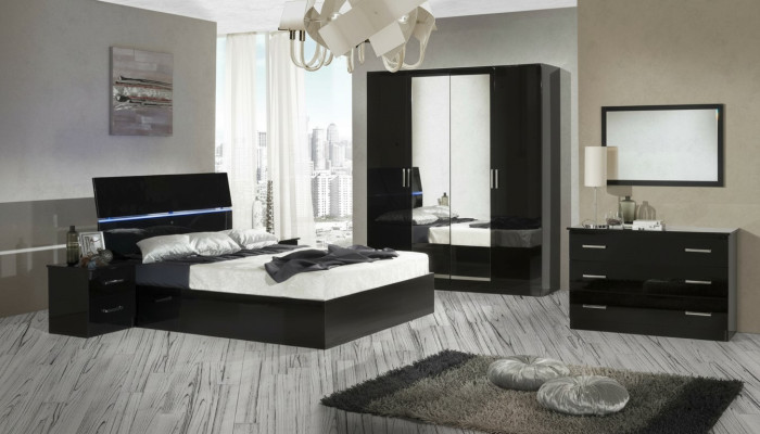 Conjunto de dormitorio completo Cómoda Cama Armario de ropa Camas Mesita de noche de 6 piezas.