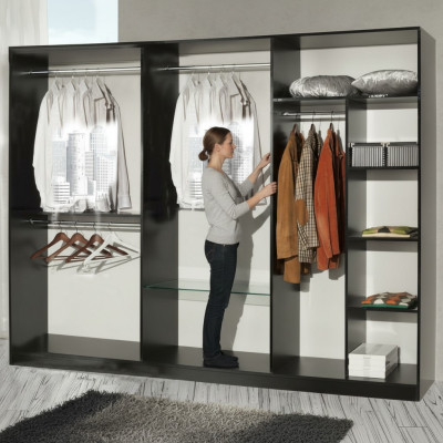Armario de ropa de lujo Diseñador Armarios de ropa de alto brillo Muebles de hogar de madera nuevos