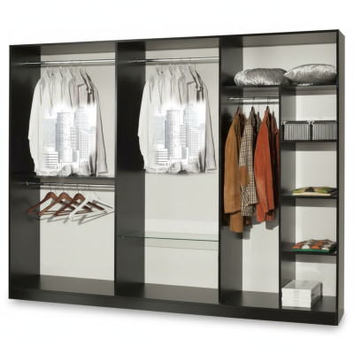 Armario de ropa de lujo Diseñador Armarios de ropa de alto brillo Muebles de hogar de madera nuevos
