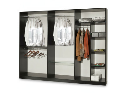 Armario de ropa de lujo Diseñador Armarios de ropa de alto brillo Muebles de hogar de madera nuevos