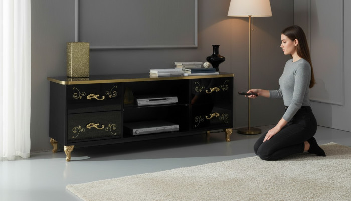 Mueble de TV armario RTV TV stand Lowboard Mueble de TV Mesa de TV Mueble de TV diseñador Aparador de TV NUEVO
