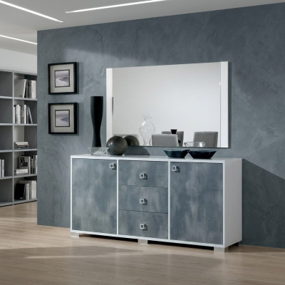 Cómodas modernas de 2 piezas. Conjunto de estilo moderno Cómoda + Espejo Muebles italianos.