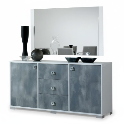Cómodas modernas de 2 piezas. Conjunto de estilo moderno Cómoda + Espejo Muebles italianos.