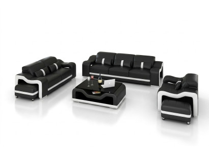 Sofá 3 plazas de conjunto de diseño sofás de relax de cuero.