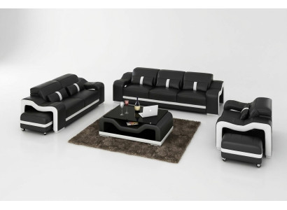 Sofá conjunto 3-2-1 grupo asientos Diseño Sofás Acolchados Sofás de cuero Relax