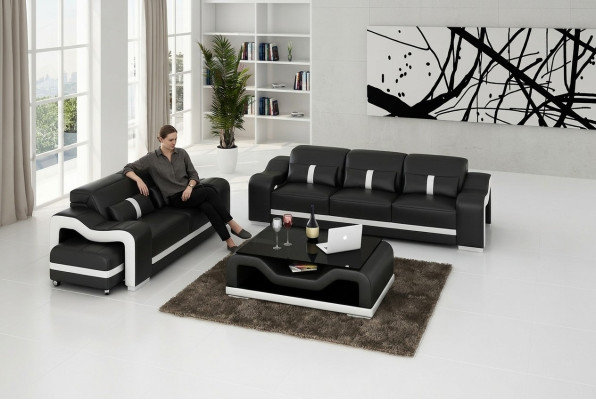 Moderno conjunto de sofás 3+2 plazas sofá sillón conjunto de tapicería sofás de cuero