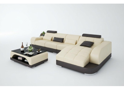 Sofá en forma de L de esquina en tela, conjunto de sofás de diseño moderno y salón.