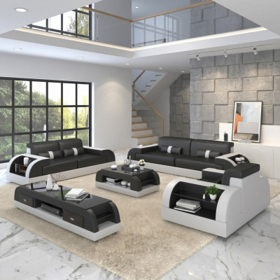 Sofá de 3 plazas en tela, diseño de sofá acolchado, sofás modernos, conjunto de muebles