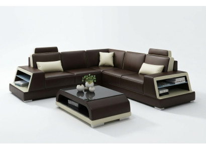 Sofá de esquina sofá de cuero tapizado salón sofá sofá sofá esquina conjunto en forma de L