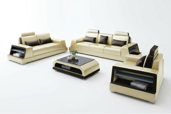 Sofá Set de sillones Diseño Sofás Sofás tapizados Sofás de cuero Modernos 3+3