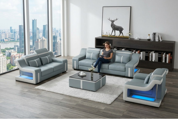 Sofá de 3 plazas + 1 conjunto de sofás tapizados de diseño Sofá Conjunto de sofás conjuntos