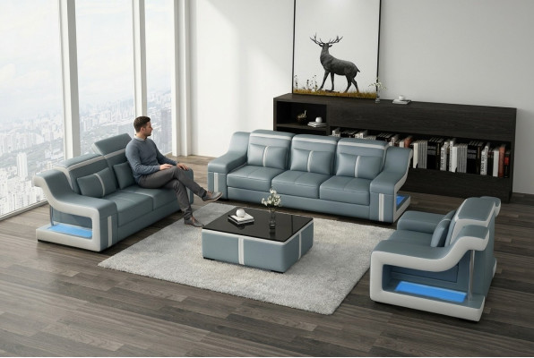 Moderno conjunto de sofás, sofá, conjunto de sofás, grupo 321 plazas de sofá de cuero.