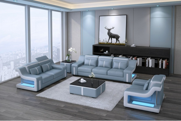 Moderno conjunto de sofás, sofá, conjunto de sofás, grupo 321 plazas de sofá de cuero.