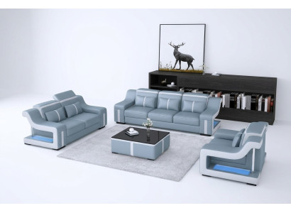 Moderno conjunto de sofás, sofá, conjunto de sofás, grupo 321 plazas de sofá de cuero.