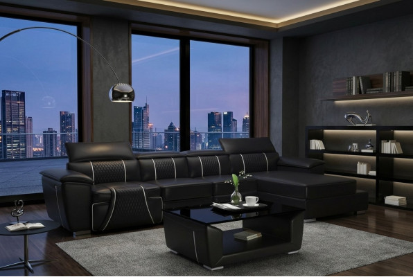 Eck Stoff Ecksofa L Form Sofa Couch Design Couch Polster Textil Modern translates to Spanish as: Esquina Tela Sofá esquinero en forma de L Sofá diseño Sofá acolchado Textil Moderno