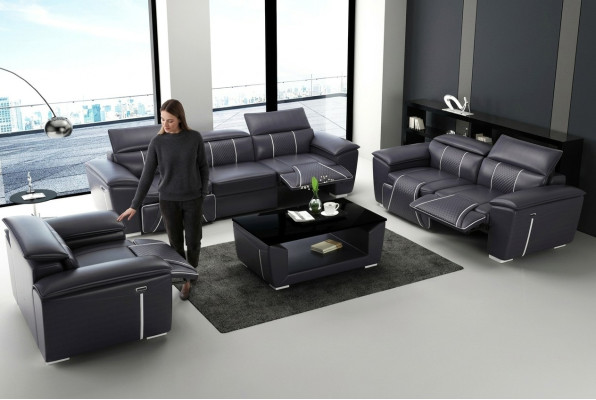 Sofá de cuero Conjunto de sofás de 3 plazas Conjunto de sofás Sofá tapizado Sofá Diseñador