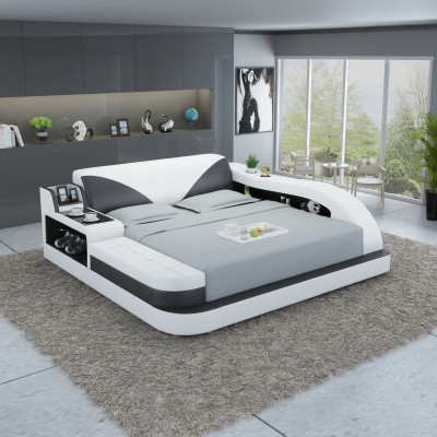 Cama multifuncional, camas dobles, armazón de cama moderno, camas de 180x200 cm.