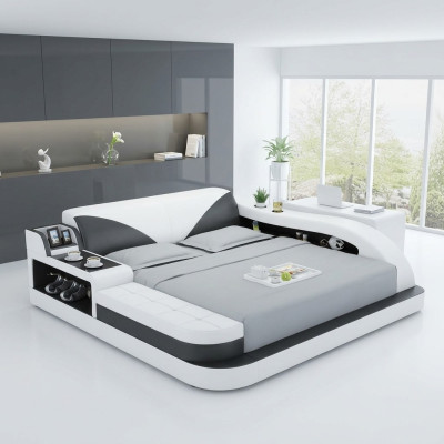 Cama multifuncional, camas dobles, armazón de cama moderno, camas de 180x200 cm.