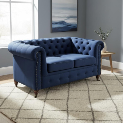 diseñador 2 plazas sofás de tela sofás nuevos Chesterfield sofá tapizado