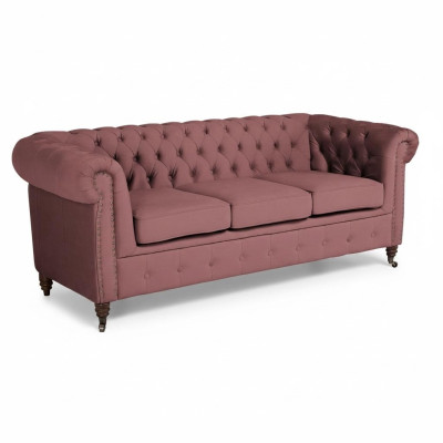 Muebles clásicos Chesterfield sofá de 3 plazas tela tela sofá diseño elegante nuevo