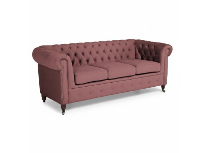 Muebles clásicos Chesterfield sofá de 3 plazas tela tela sofá diseño elegante nuevo