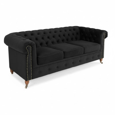 Chesterfield sofá de 3 plazas en tela Sofá de diseño elegante, clásico Muebles nuevos