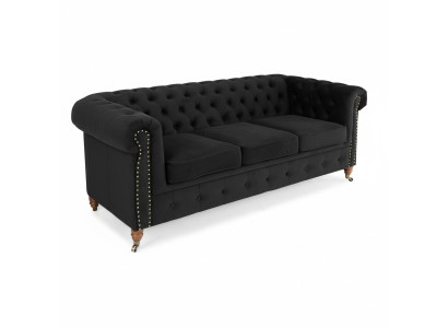 Chesterfield sofá de 3 plazas en tela Sofá de diseño elegante, clásico Muebles nuevos