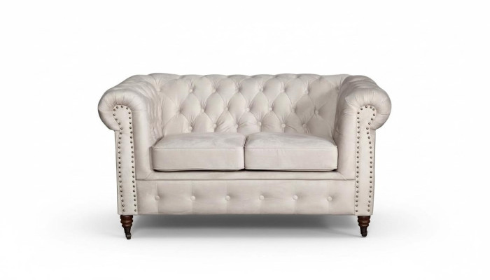 Sofá de 2 plazas Chesterfield de tela Sofá Muebles de diseño elegante.