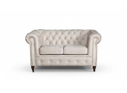 Sofá de 2 plazas Chesterfield de tela Sofá Muebles de diseño elegante.
