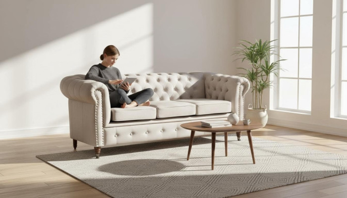 Diseño Chesterfield Conjunto de sofá sofá sofá acolchado 3+2+1 plazas