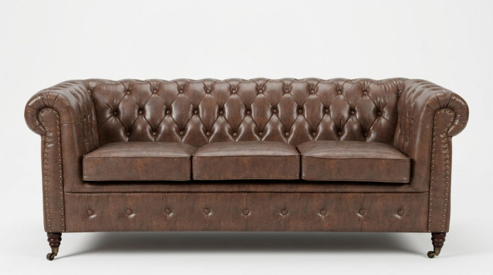 Conjunto de sofá chesterfield de diseñador, sofá, sofá, set de tapicería de 3+2+1 plazas.