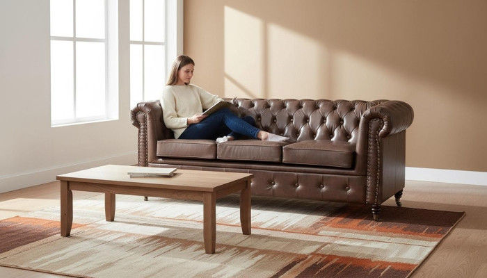 Chesterfield juego de sofás sofá sillón tapizado 3+2 plazas sofá de cuero nuevo de tela.