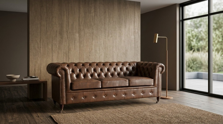 Chesterfield juego de sofás sofá sillón tapizado 3+2 plazas sofá de cuero nuevo de tela.