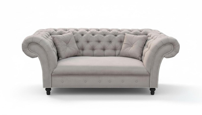 Sofá Chesterfield de 2 plazas Neu, sofá de tela, sofá de dos plazas, juego de asientos.