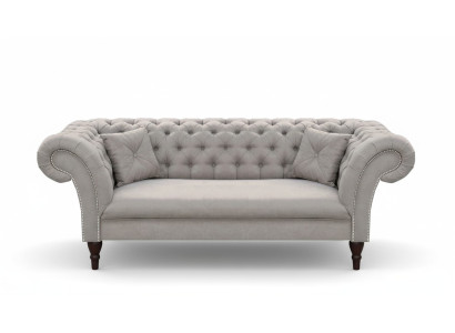 Sofá Chesterfield de tres plazas tapizado Kunstleder