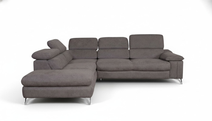 Diseño de sofá esquinero en forma de L con función de cama, sofá de cuero y tela multifunción.
