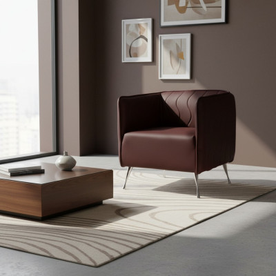 Diseño de sillón de salón, silla de comedor, silla reclinable, sillón de descanso acolchado, silla de gastronomía.