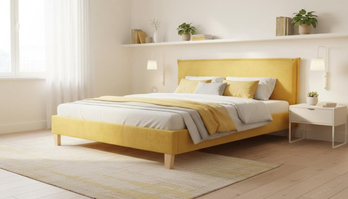 Cama tapizada de diseñador Cama Camas Cama textil Cama de matrimonio Cama doble Cama de diseñador