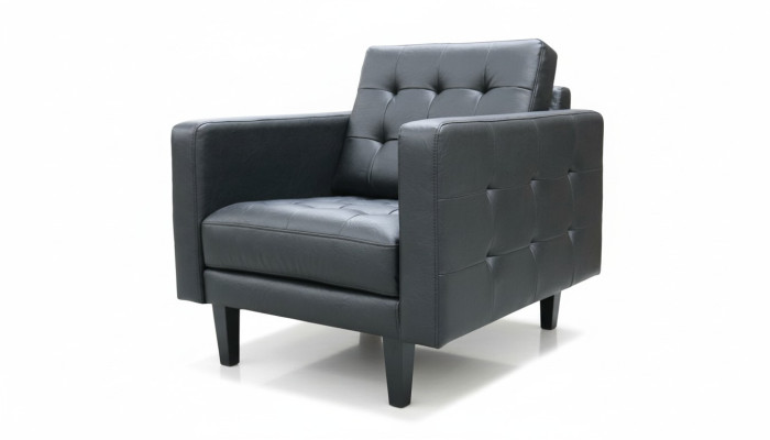 Sillón Club Lounge Diseñador Silla con respaldo Sofá tapizado de 1 plaza Cuero de televisión
