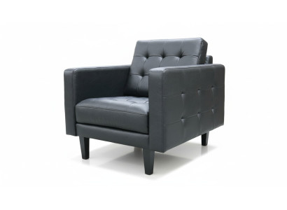 Sillón Club Lounge Diseñador Silla con respaldo Sofá tapizado de 1 plaza Cuero de televisión