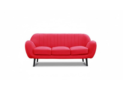 Sofá de diseño de tres plazas, sofá tapizado 3 plazas en rojo para sala de estar, sofás de lujo.