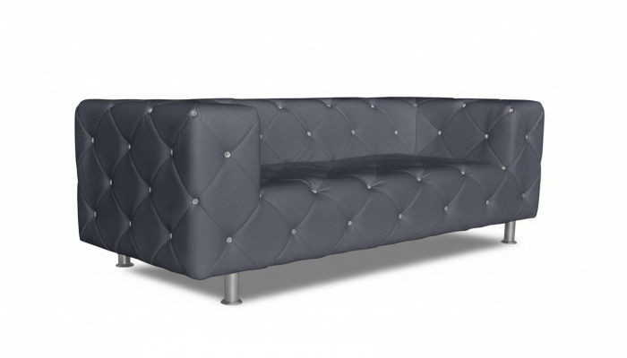Sofá de tres plazas Chesterfield de diseño tapizado gris nuevo
