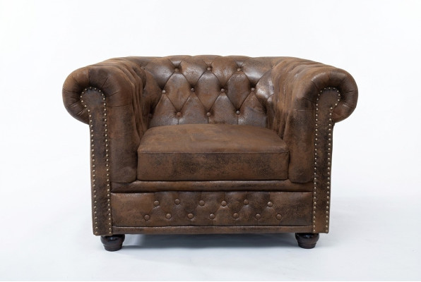 Sillón Chesterfield, sofá de televisión de 1 plaza, sofá de tela tapizado.