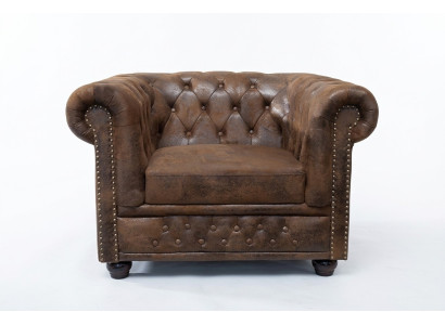 Sillón Chesterfield, sofá de televisión de 1 plaza, sofá de tela tapizado.