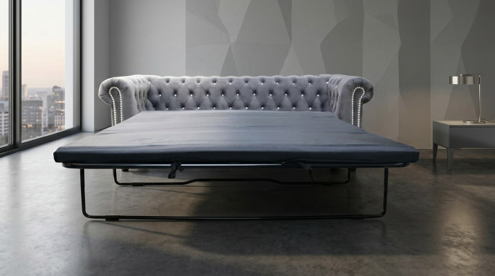 Chesterfield sofá de 3 plazas con función de cama, conjunto de tapicería de sofá.