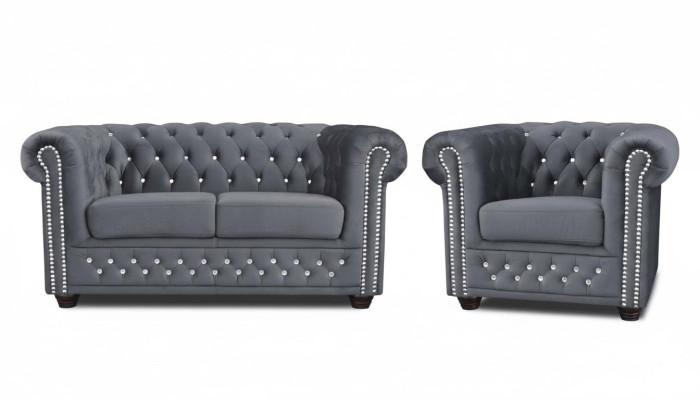 Chesterfield juego de sofás de 2+1 plazas, sofá de diseño tapizado del set de sofá nuevo