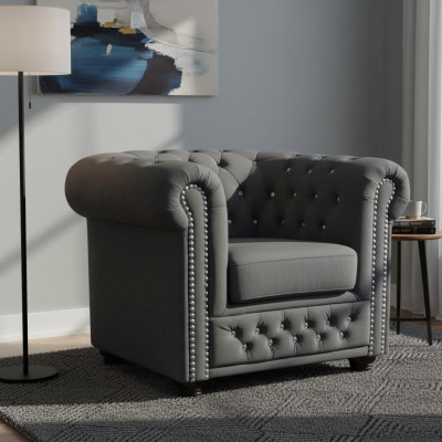 Sofá Chesterfield, sillón, sofá para televisión, sofá de 1 plaza, textil, tapizado, nuevo.