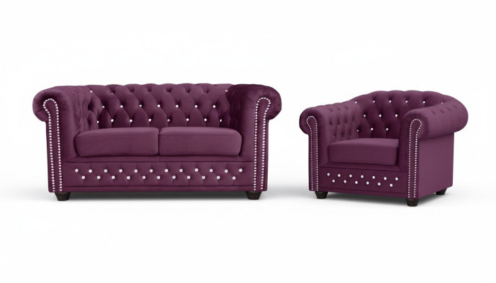 Sofá Chesterfield conjunto de sofás de 2 y 1 plazas diseño sofá juego de sofás conjunto nuevo