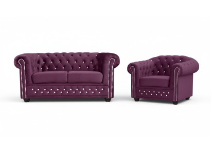 Sofá Chesterfield conjunto de sofás de 2 y 1 plazas diseño sofá juego de sofás conjunto nuevo